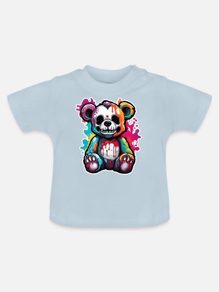 Teddybär / Kuscheltier / Stofftier / Geschenkidee - Baby Bio-T-Shirt mit Rundhals - Hellblau