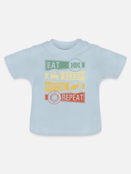 Rafting - Baby Bio-T-Shirt mit Rundhals - Hellblau