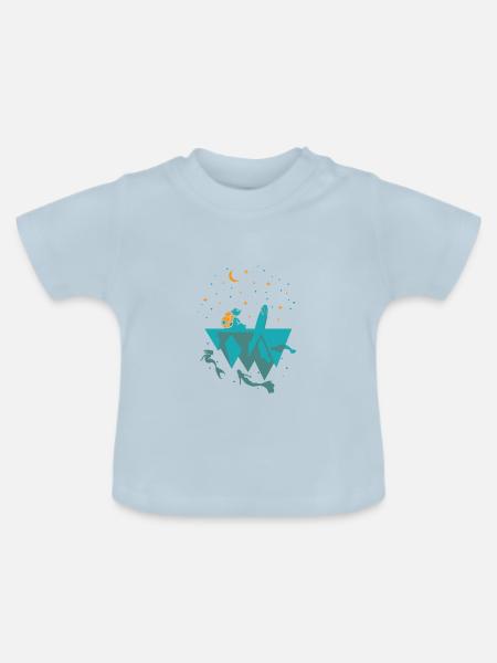 Surfbär - Baby Bio-T-Shirt mit Rundhals - Hellblau