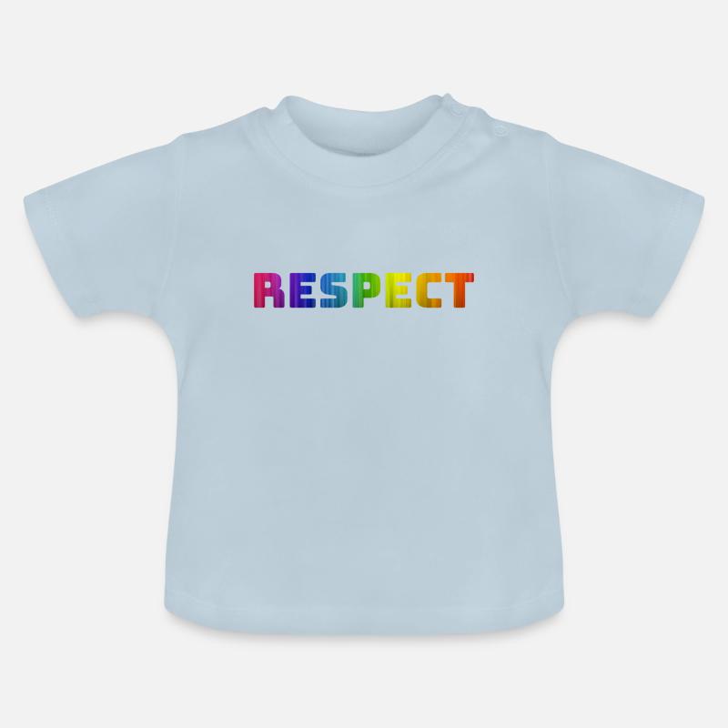 Le respect - T-shirt bio col rond Bébé - bleu clair