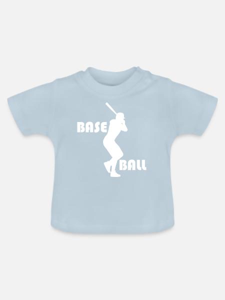 Baseball - Baby Bio-T-Shirt mit Rundhals - Hellblau