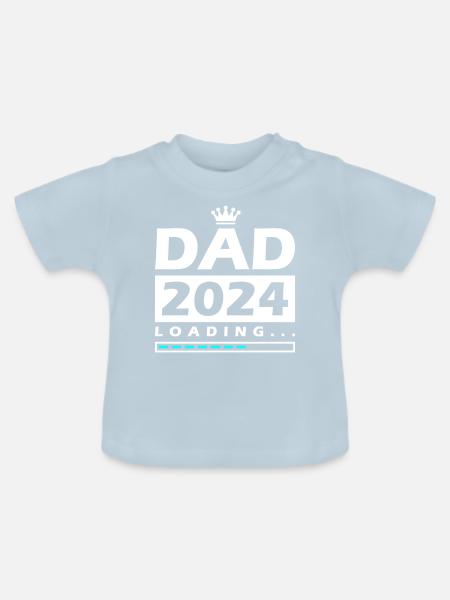 Dad 2024 Loading Papa - Baby Bio-T-Shirt mit Rundhals - Hellblau