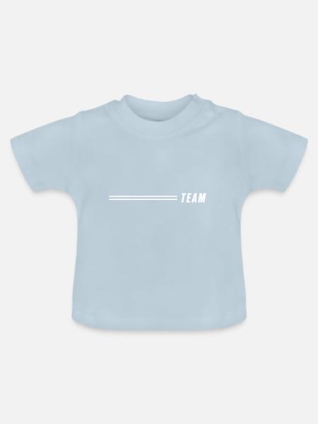 team strich - Baby Bio-T-Shirt mit Rundhals - Hellblau