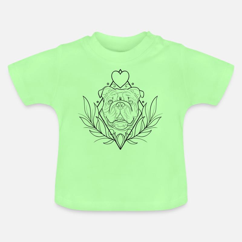 Bouledogue noir - T-shirt bio col rond Bébé - vert menthe