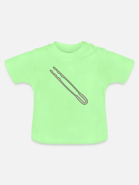 Grillzange - Baby Bio-T-Shirt mit Rundhals - Mintgrün
