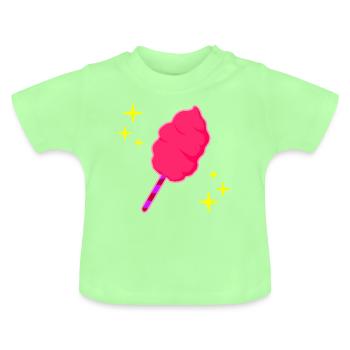 Cotton candy, pink - Baby Organic T-Shirt with Round Neck - mint green - Front