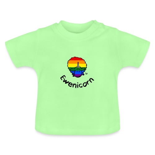 Rainbow Ewenicorn - det är ett enhörningsfår! (Text) - Ekologisk T-shirt med rund hals baby