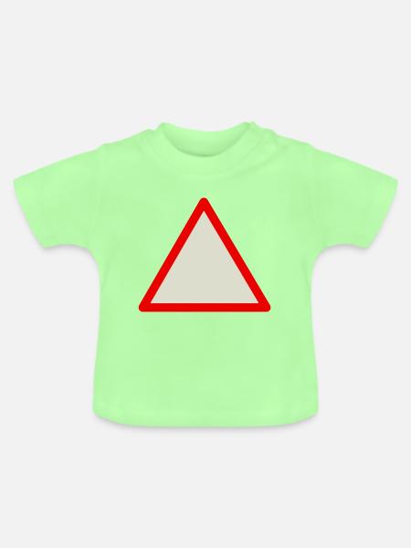 Warnschild Achtung - Baby Bio-T-Shirt mit Rundhals - Mintgrün