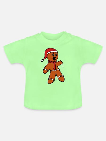 Lebkuchenmann Lustig - Baby Bio-T-Shirt mit Rundhals - Mintgrün