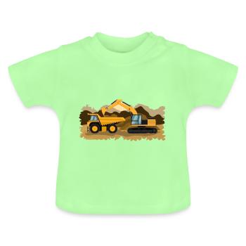 Bagger Kipper Geschenk Geschenkidee - Baby Bio-T-Shirt mit Rundhals - Mintgrün - Vorne