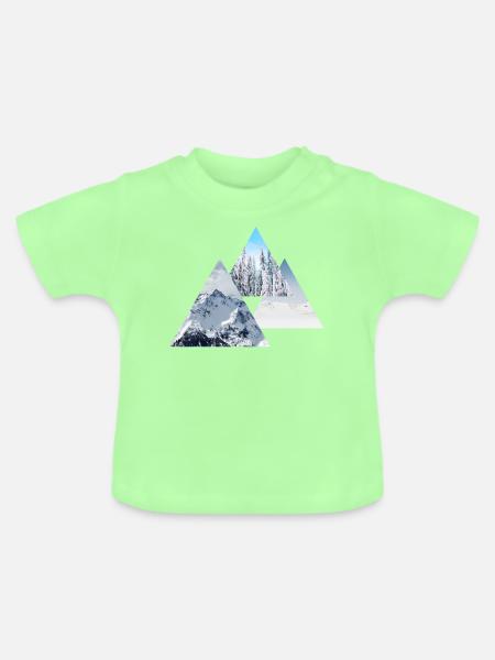 Winter Freezing Time - Snow Mountain - Baby Bio-T-Shirt mit Rundhals - Mintgrün