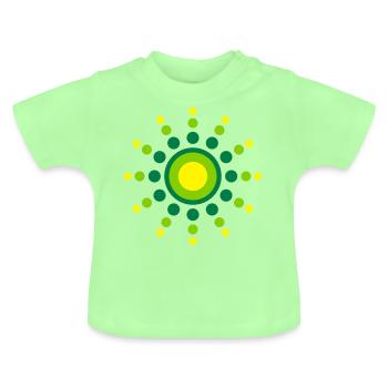soleil de cercles - T-shirt bio col rond Bébé - vert menthe - Devant