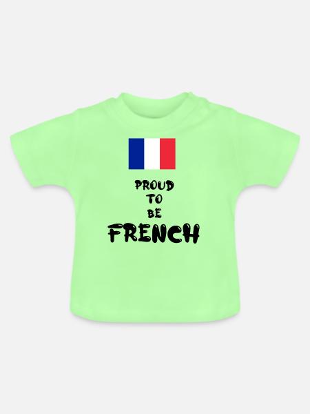 'Proud To Be French' - Baby Bio-T-Shirt mit Rundhals - Mintgrün