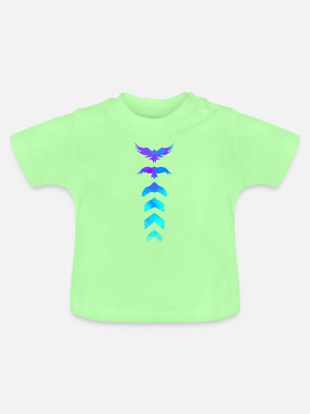 Evolution Silhouette Vogel - Baby Bio-T-Shirt mit Rundhals - Mintgrün