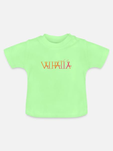 Road to Valhalla - Wikinger-Textlogo - Baby Bio-T-Shirt mit Rundhals - Mintgrün