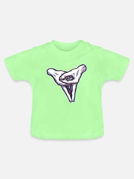 Effekt der Augenverschwammung - Baby Bio-T-Shirt mit Rundhals - Mintgrün
