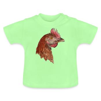 Poule Rhode Iceland Red Farmer Farmer - T-shirt bio col rond Bébé - vert menthe - Devant