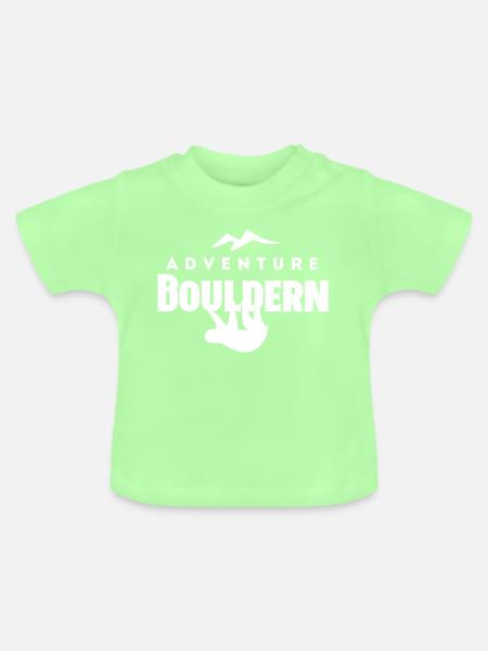 Adventure Bouldern Faultier weiß - Baby Bio-T-Shirt mit Rundhals - Mintgrün