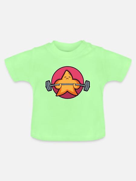 Gewichtheber-Seestern - Baby Bio-T-Shirt mit Rundhals - Mintgrün