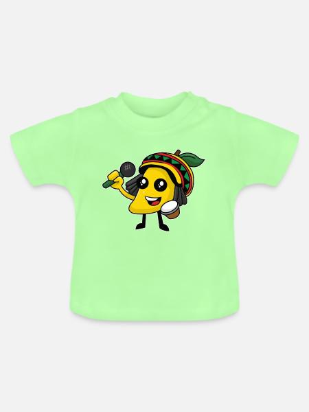 Jamaikanische Karaoke - Baby Bio-T-Shirt mit Rundhals - Mintgrün