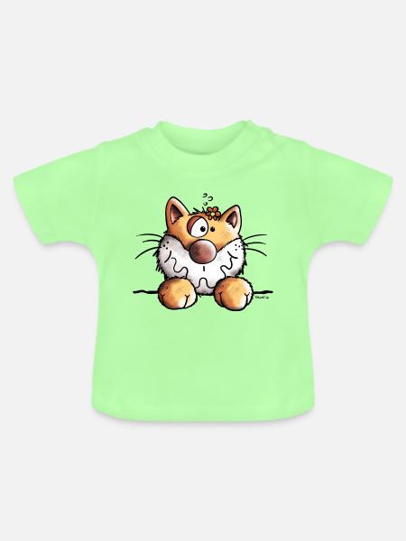 Neugieriges Kätzchen - Baby Bio-T-Shirt mit Rundhals - Mintgrün