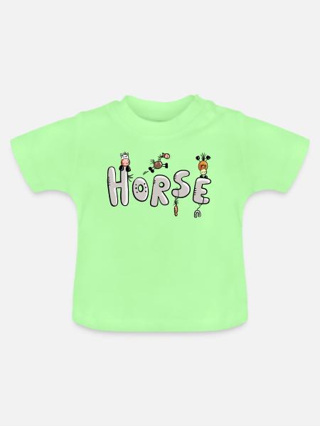 Pferde Schriftzug - Baby Bio-T-Shirt mit Rundhals - Mintgrün