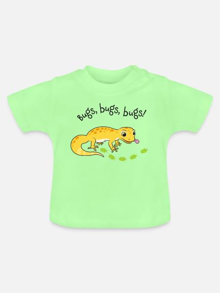 Leopardgecko mit Köstlichkeiten - Baby Bio-T-Shirt mit Rundhals - Mintgrün