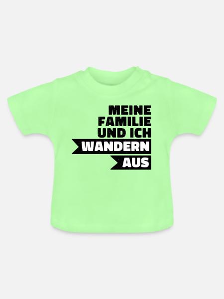 Wandern Aus – Großbuchstaben Kontrast - Baby Bio-T-Shirt mit Rundhals - Mintgrün