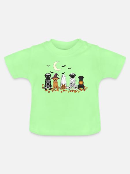 Halloween Labrador spukfestival - Baby Bio-T-Shirt mit Rundhals - Mintgrün