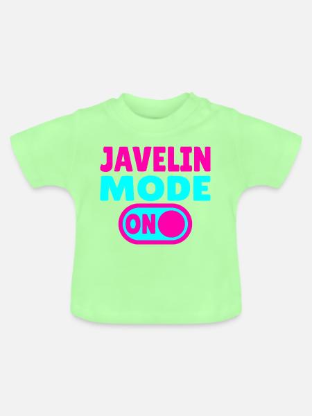 Javelin Mode ON - Speerwerfen - Baby Bio-T-Shirt mit Rundhals - Mintgrün
