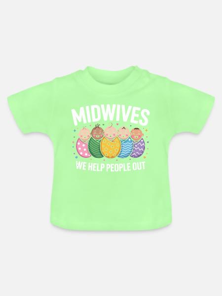 Hebammenhilfe Neugeborene Helden - Baby Bio-T-Shirt mit Rundhals - Mintgrün