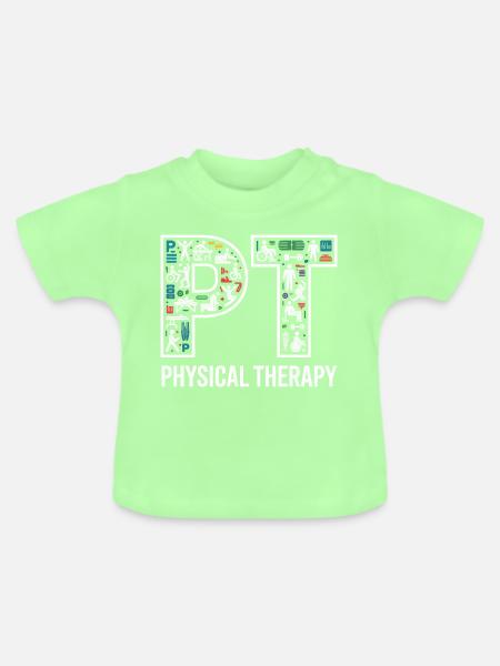 Physiotherapie Mosaik Piktogramm - Baby Bio-T-Shirt mit Rundhals - Mintgrün