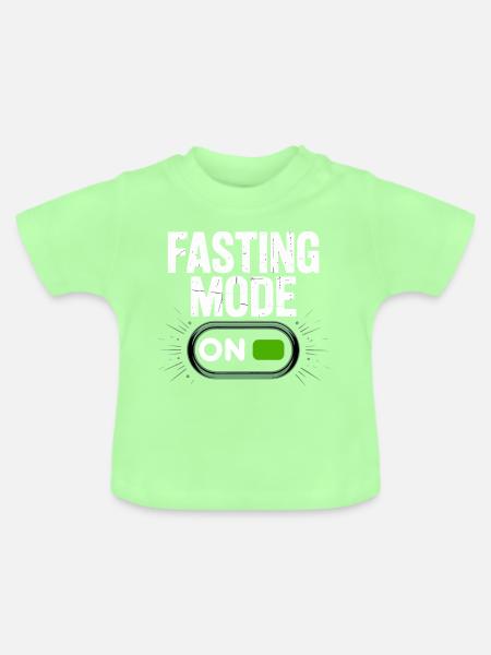Fasting Mode ON Switch Design - Baby Bio-T-Shirt mit Rundhals - Mintgrün