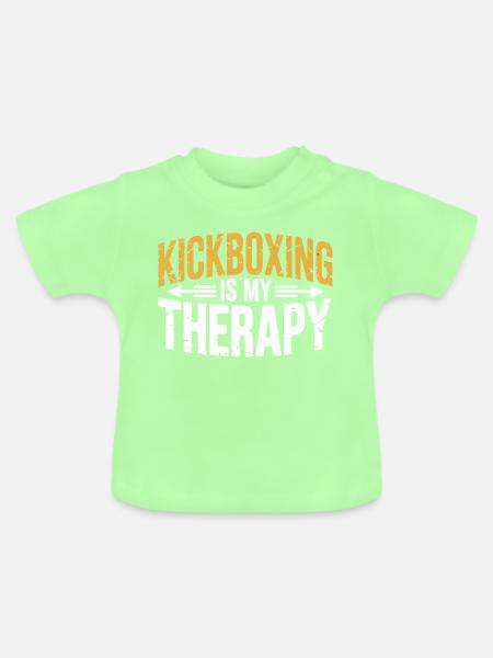 Kickboxing Ist Meine Therapie - Baby Bio-T-Shirt mit Rundhals - Mintgrün
