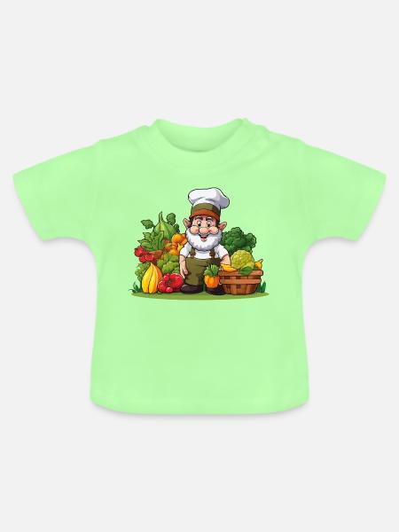 Küchenchef im Gemüseparadies - Baby Bio-T-Shirt mit Rundhals - Mintgrün