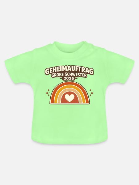 Geheimauftrag große Schwester 2026 - Baby Bio-T-Shirt mit Rundhals - Mintgrün