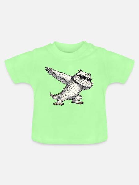 Dabbing Schneeeule - Baby Bio-T-Shirt mit Rundhals - Mintgrün