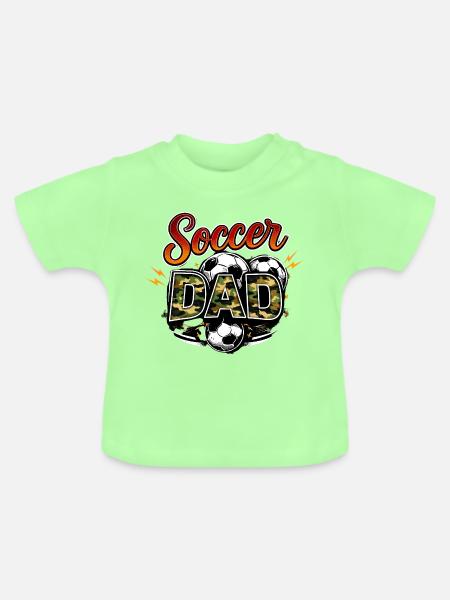 Fußball Vater - Baby Bio-T-Shirt mit Rundhals - Mintgrün
