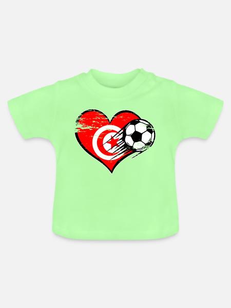 Tunesien-Flagge - Baby Bio-T-Shirt mit Rundhals - Mintgrün