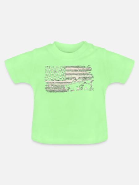 Robuste Americana-Lkw-Flagge - Baby Bio-T-Shirt mit Rundhals - Mintgrün