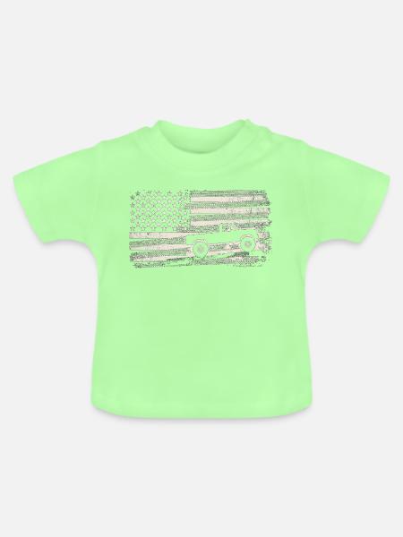 Flaggierter Pickup Offroad-Spirit - Baby Bio-T-Shirt mit Rundhals - Mintgrün