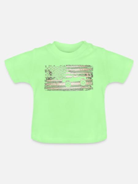 Grunge-Flagge-Monstertruck - Baby Bio-T-Shirt mit Rundhals - Mintgrün