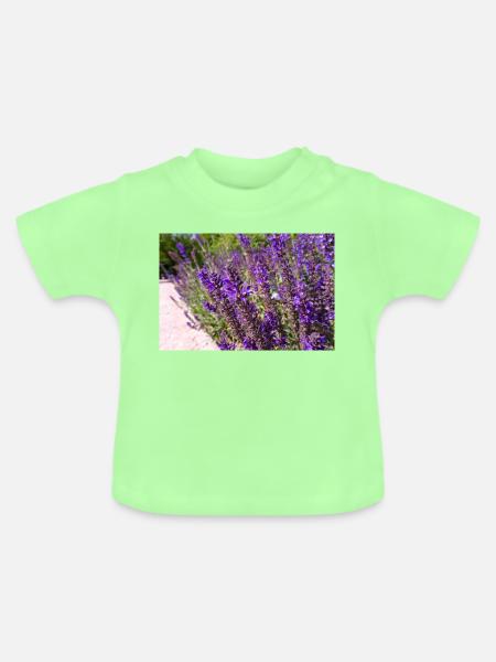 Vibrant Purple Salvia Flowers - Baby Bio-T-Shirt mit Rundhals - Mintgrün