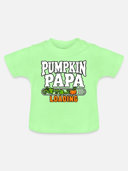 Kürbis Papa Loading - Baby Bio-T-Shirt mit Rundhals - Mintgrün