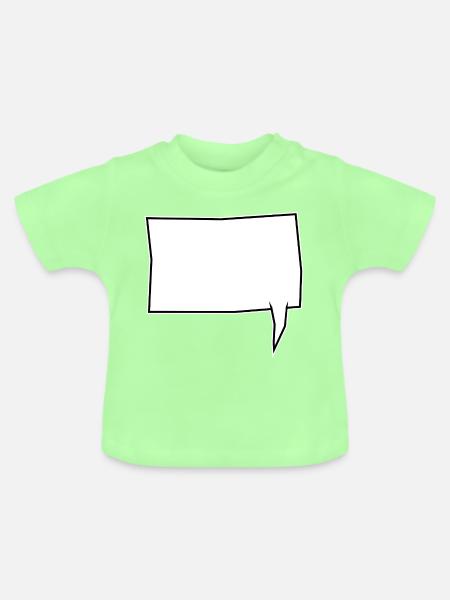 Eckige Sprechblase rechts in Weiß - Baby Bio-T-Shirt mit Rundhals - Mintgrün