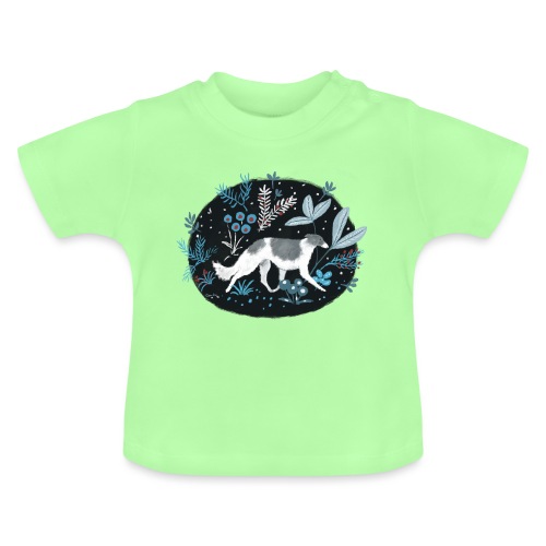 Barsoi im Mitternachtswald - Baby Bio-T-Shirt mit Rundhals