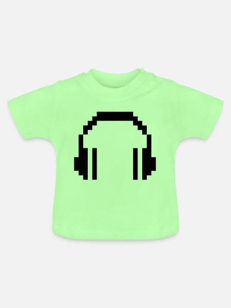 8 BIT Headphones - Baby Bio-T-Shirt mit Rundhals - Mintgrün