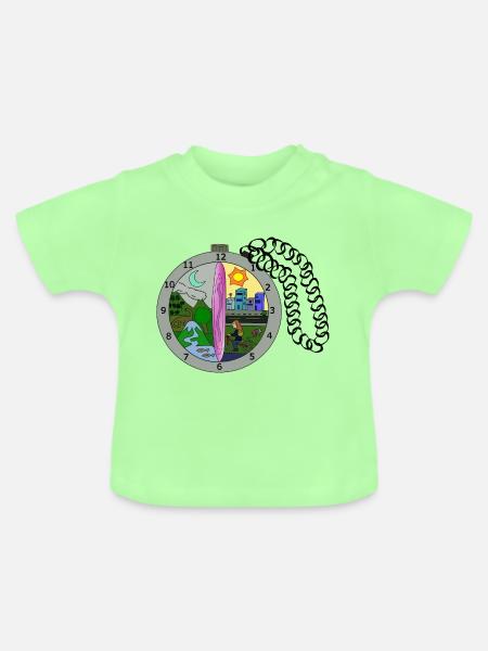 Zeitreise Uhr - Baby Bio-T-Shirt mit Rundhals - Mintgrün