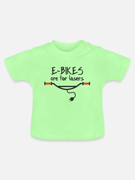 E-Bikes sind für Verlierer - Baby Bio-T-Shirt mit Rundhals - Mintgrün