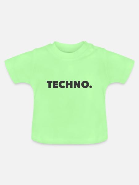 Techno Music Logo grau - Baby Bio-T-Shirt mit Rundhals - Mintgrün